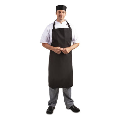 Whites Bib Apron Polycotton Black • PAS-A279