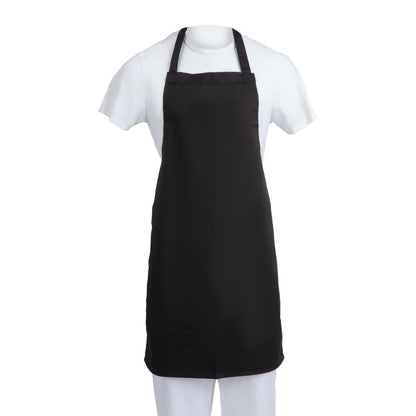 Whites Bib Apron Polycotton Black • PAS-A279