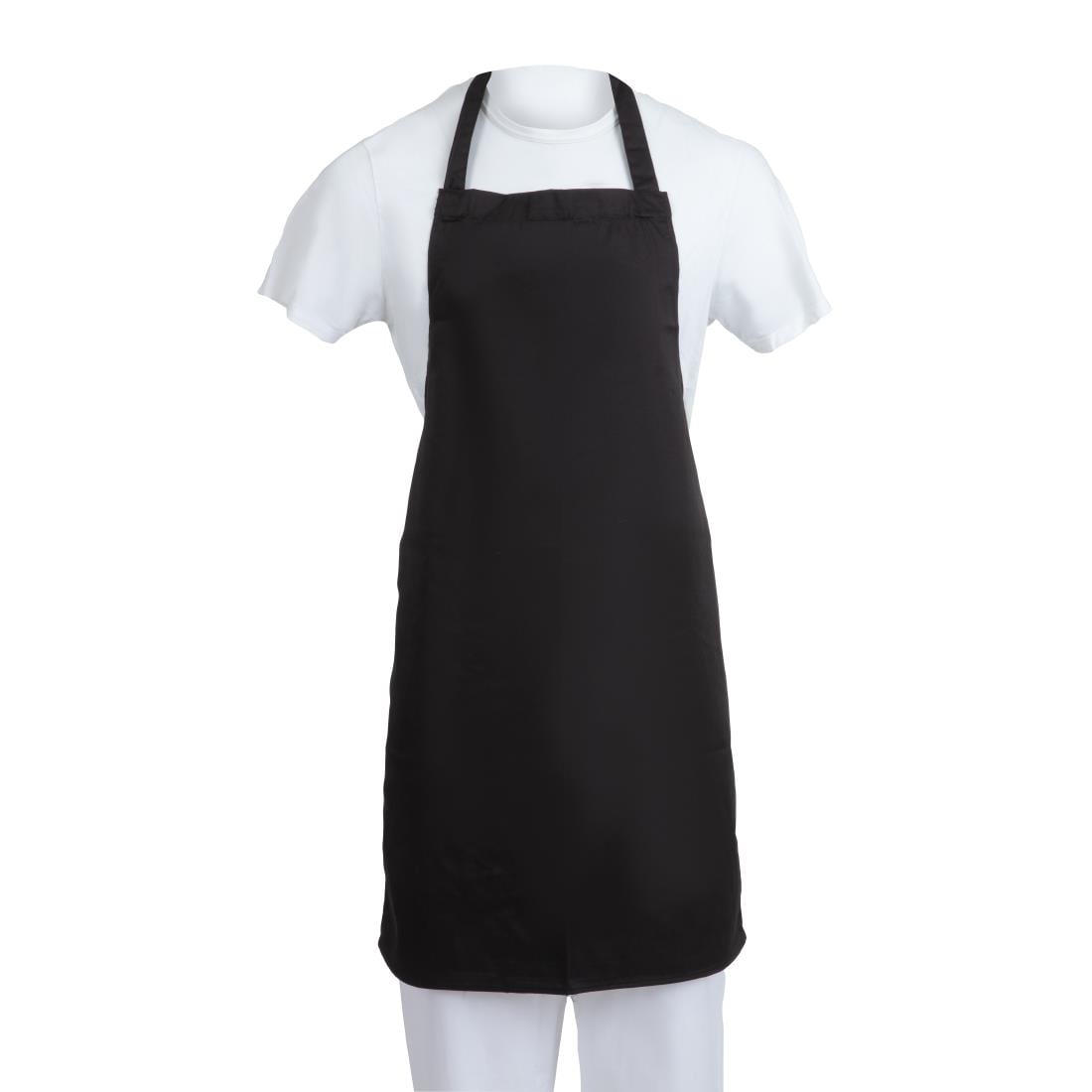 Whites Bib Apron Polycotton Black (5 Pack) • PAS-SA816