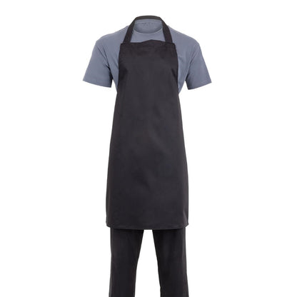 Whites Bib Apron Polycotton Black • PAS-A279