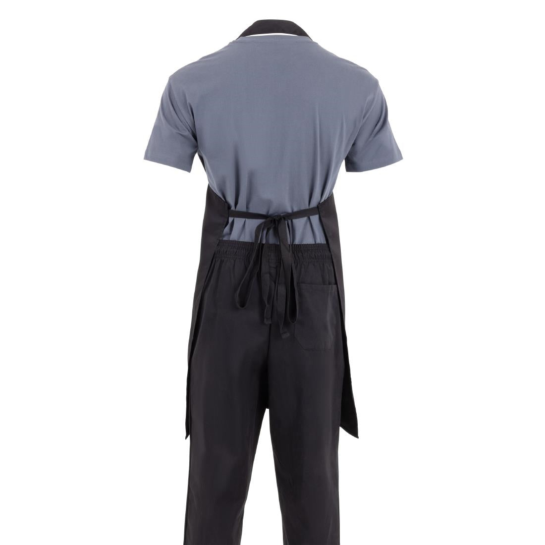 Whites Bib Apron Polycotton Black • PAS-A279