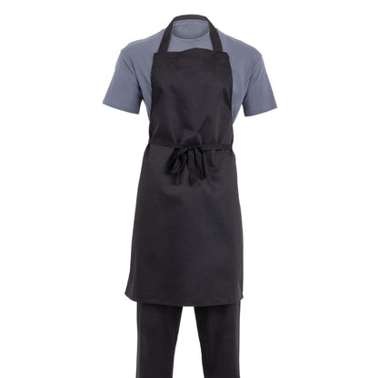 Whites Bib Apron Polycotton Black • PAS-A279