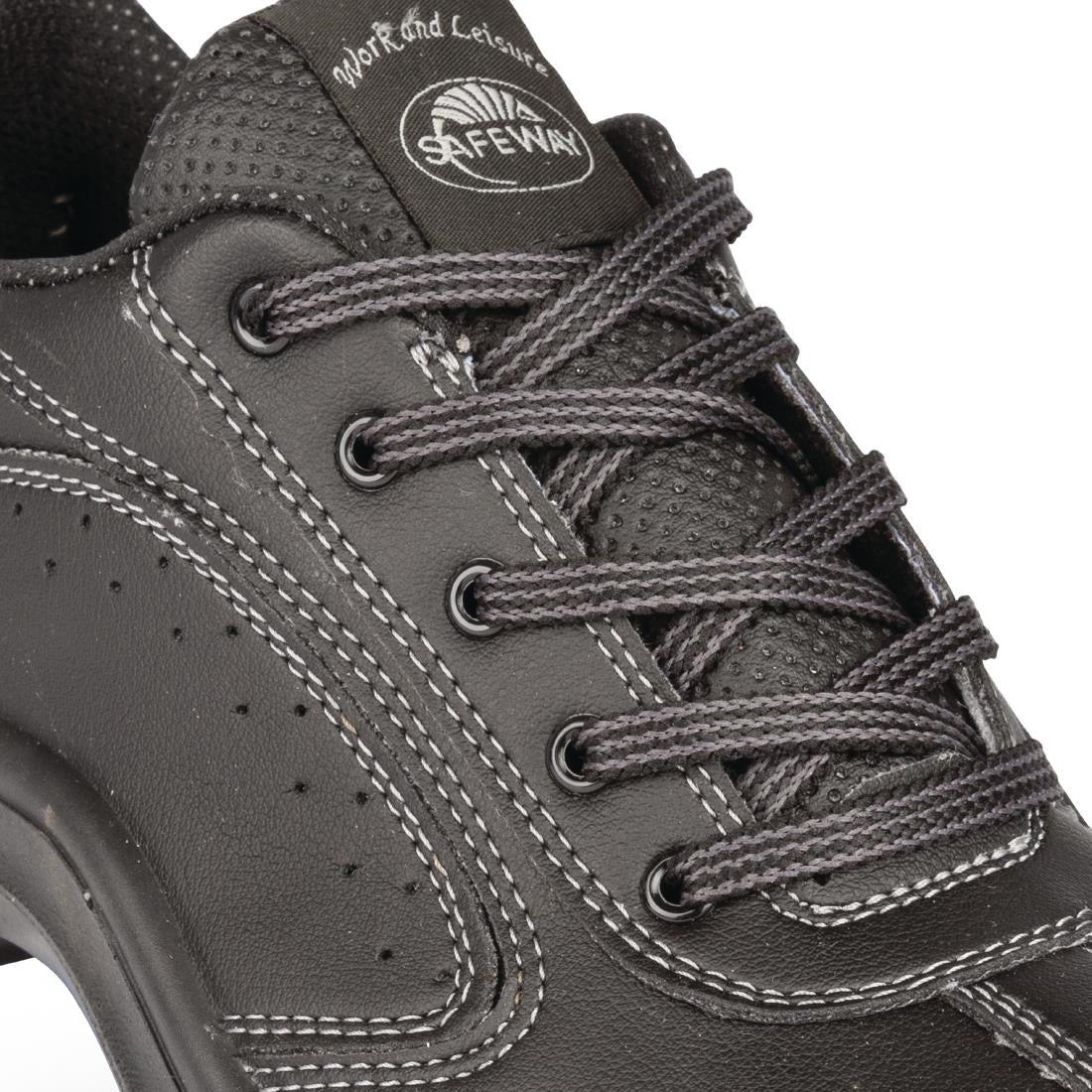 Lites Side Perforated Lace Up Safety Shoes Black 46 • PAS-A398-46
