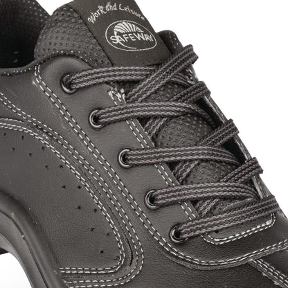 Lites Side Perforated Lace Up Safety Shoes Black 46 • PAS-A398-46
