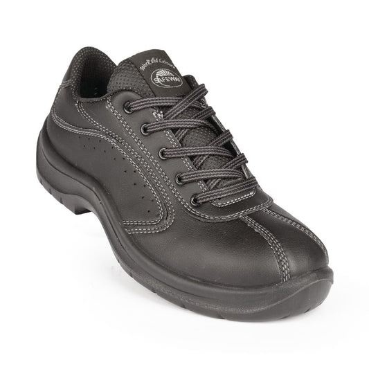 Slipbuster Lite Side Perforated Lace Up Safety Shoes Black • PAS-P_A398