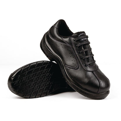 Slipbuster Lite Side Perforated Lace Up Safety Shoes Black • PAS-P_A398