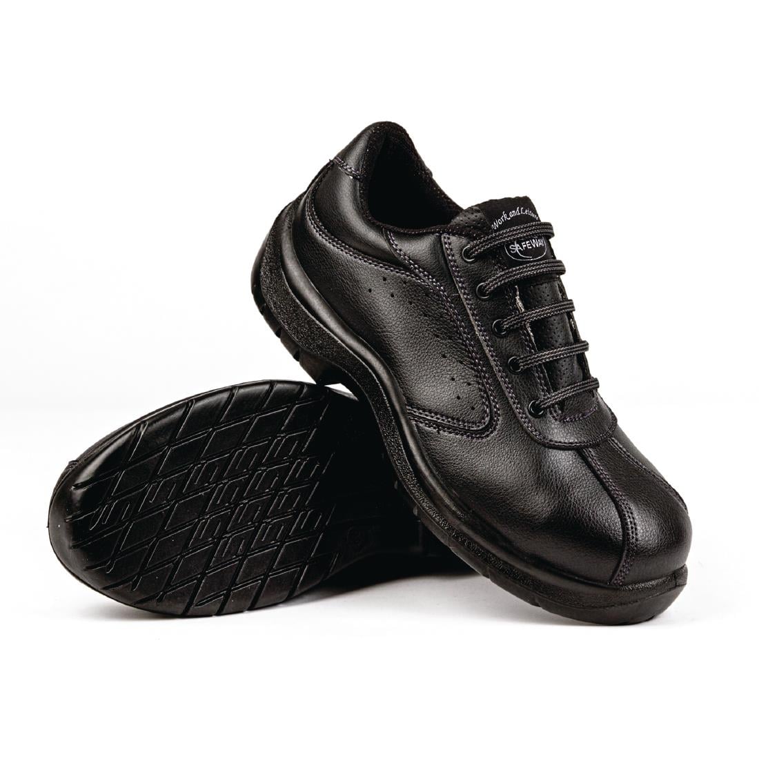 Lites Side Perforated Lace Up Safety Shoes Black 46 • PAS-A398-46