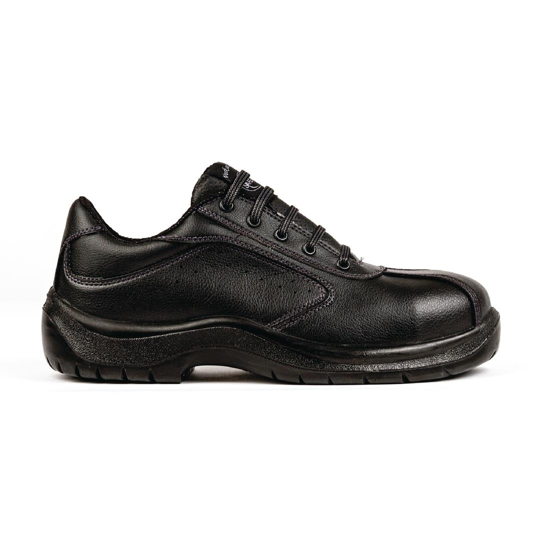 Slipbuster Lite Side Perforated Lace Up Safety Shoes Black • PAS-P_A398