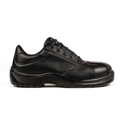 Slipbuster Lite Side Perforated Lace Up Safety Shoes Black • PAS-P_A398
