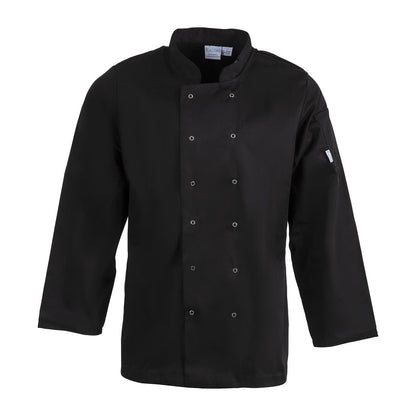 Whites Vegas Chefs Jacket Long Sleeve Black Size XL (5 Pack) • PAS-JC262