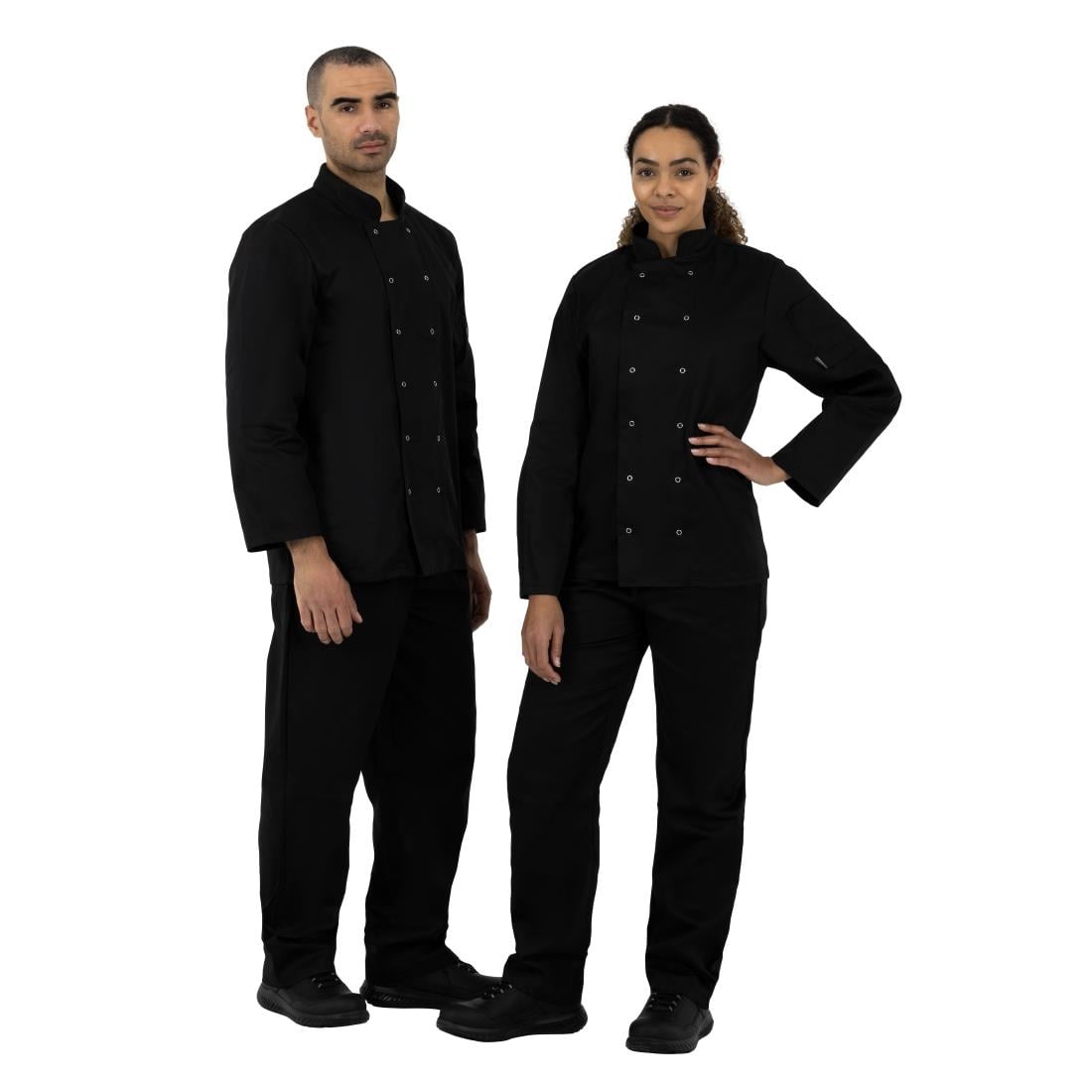 Whites Vegas Unisex Chef Jackets Long Sleeve Black • PAS-P_A438