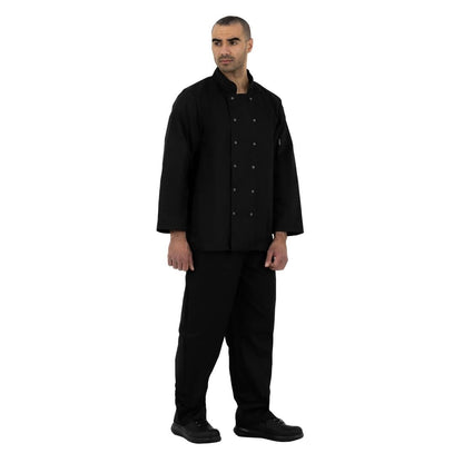 Whites Vegas Unisex Chef Jackets Long Sleeve Black • PAS-P_A438