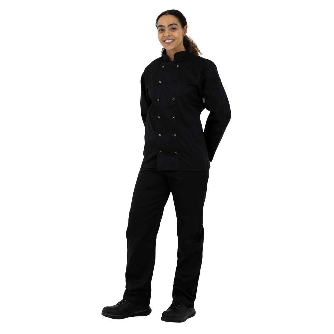 Whites Vegas Unisex Chef Jackets Long Sleeve Black • PAS-P_A438