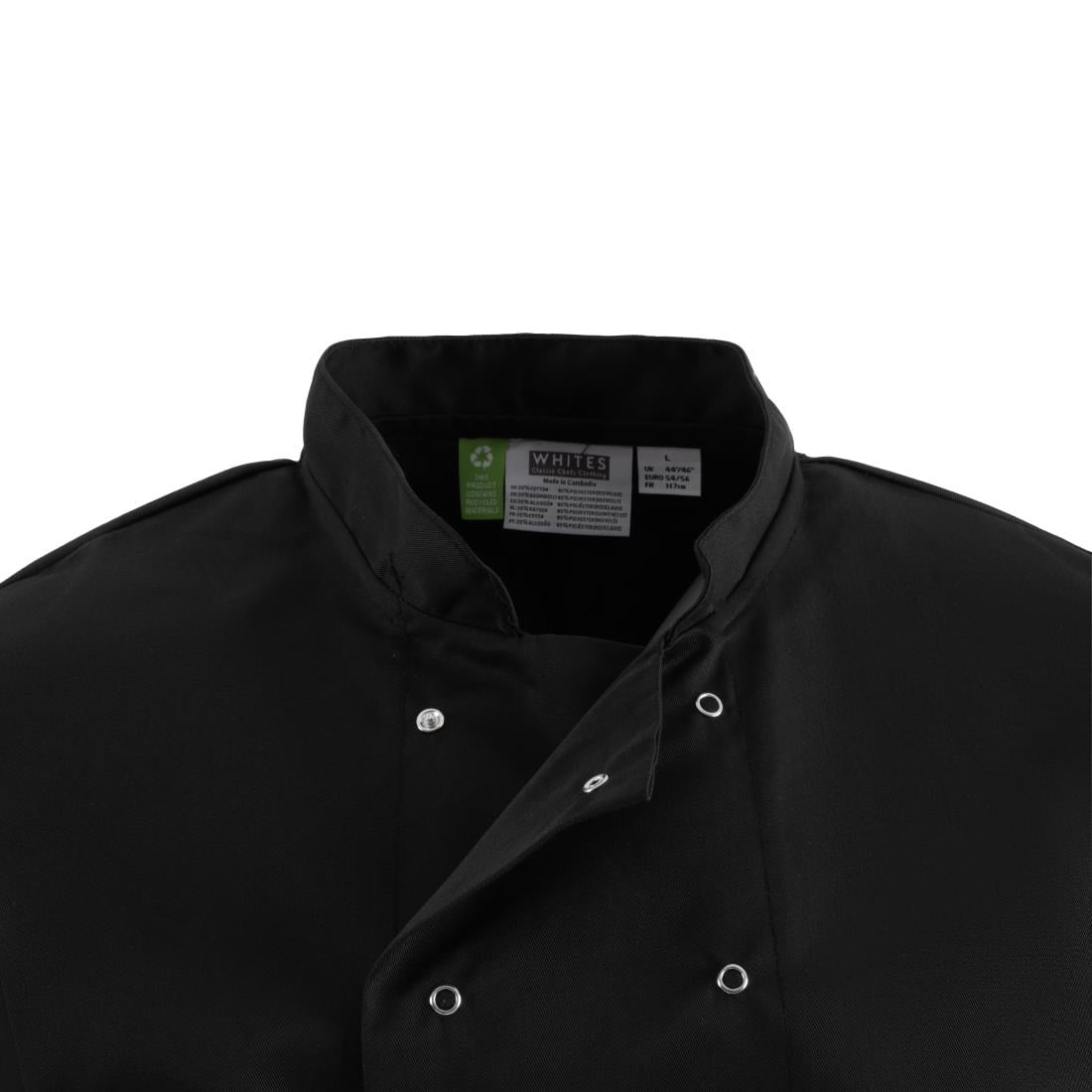 Whites Vegas Unisex Chef Jackets Long Sleeve Black • PAS-P_A438