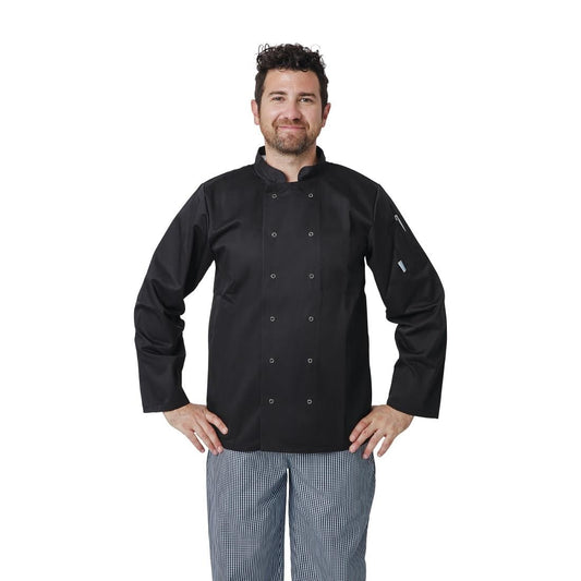 Whites Vegas Unisex Chefs Jacket Long Sleeve Black XS • PAS-A438-XS