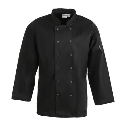 Whites Vegas Unisex Chefs Jacket Long Sleeve Black M (5 Pack) • PAS-JC418