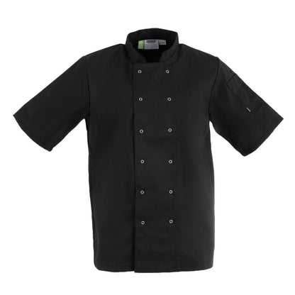 Whites Vegas Unisex Chef Jackets Short Sleeve Black • PAS-P_A439