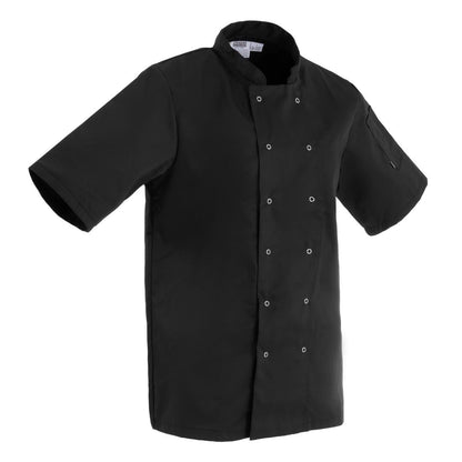 Whites Vegas Unisex Chef Jackets Short Sleeve Black • PAS-P_A439