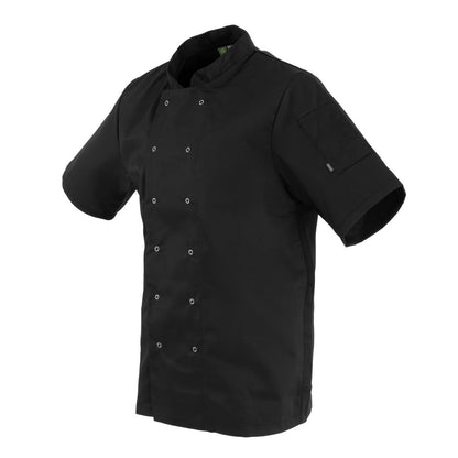 Whites Vegas Unisex Chef Jackets Short Sleeve Black • PAS-P_A439