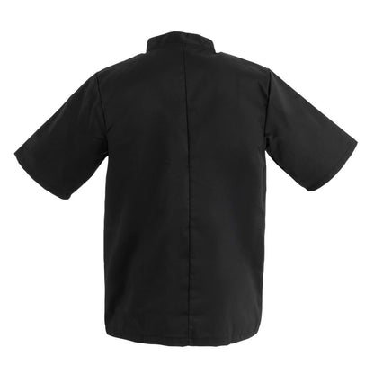 Whites Vegas Unisex Chef Jackets Short Sleeve Black • PAS-P_A439
