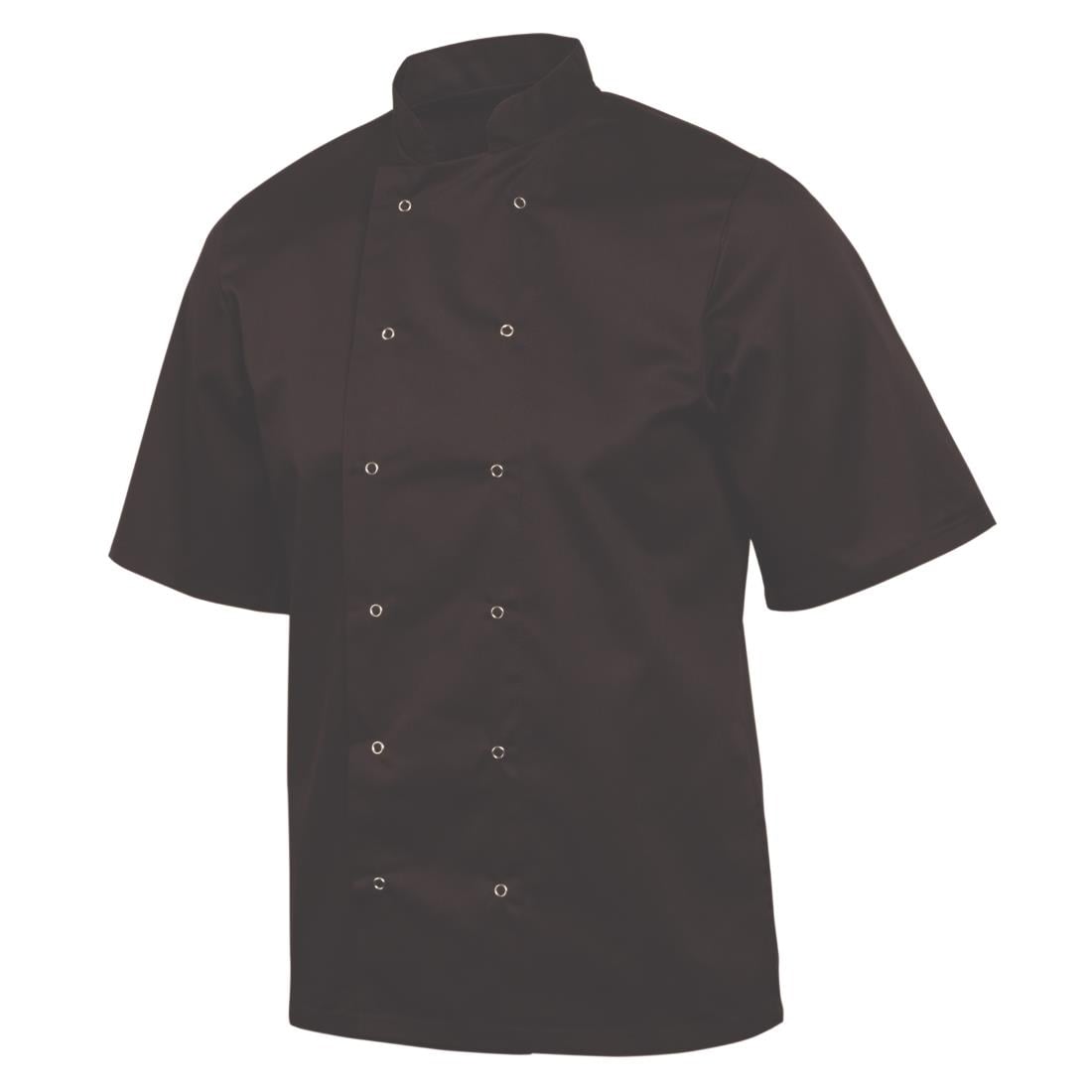 Whites Vegas Unisex Chef Jackets Short Sleeve Black M (5 Pack) • PAS-SA849