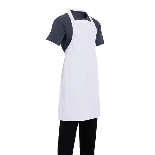 Whites Bib Apron Polycotton White • PAS-A521