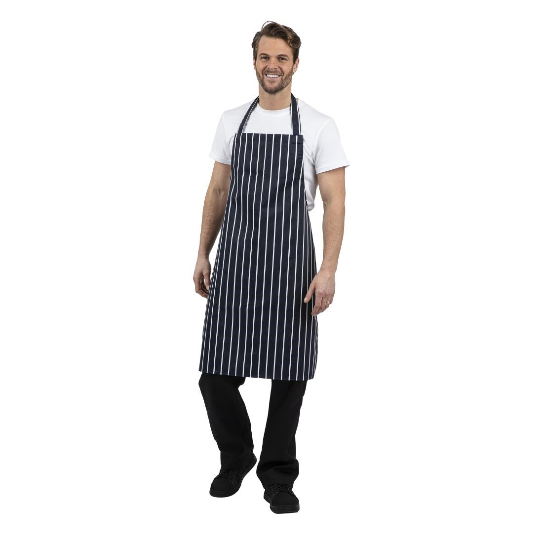 Whites Butchers Stripe Bib Apron Blue/White • PAS-A530