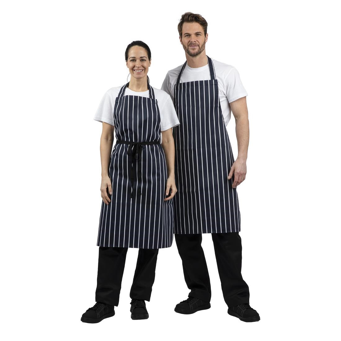 Whites Butchers Stripe Bib Apron Blue/White • PAS-A530