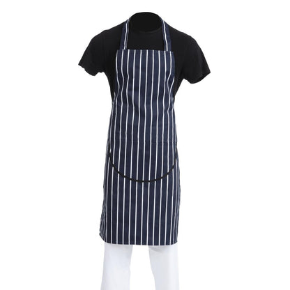Whites Butchers Stripe Bib Apron with Pocket Blue/White • PAS-A535