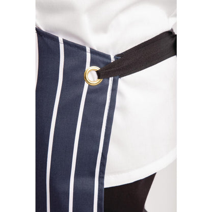 Whites Butchers Stripe Bib Apron with Pocket Blue/White • PAS-A535