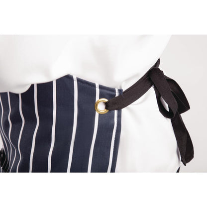 Whites Butchers Stripe Bib Apron with Pocket Blue/White • PAS-A535