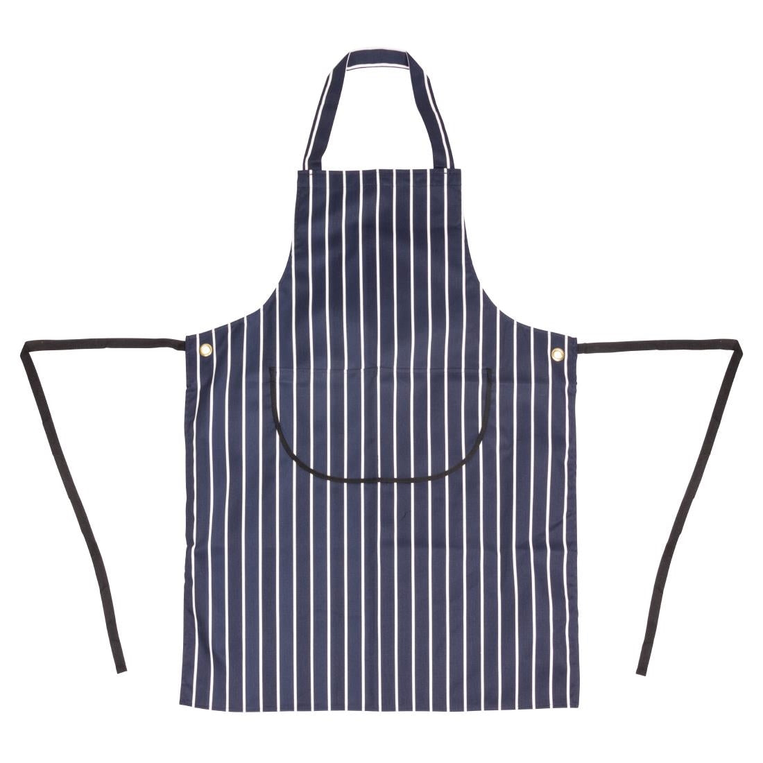 Whites Butchers Stripe Bib Apron with Pocket Blue/White • PAS-A535