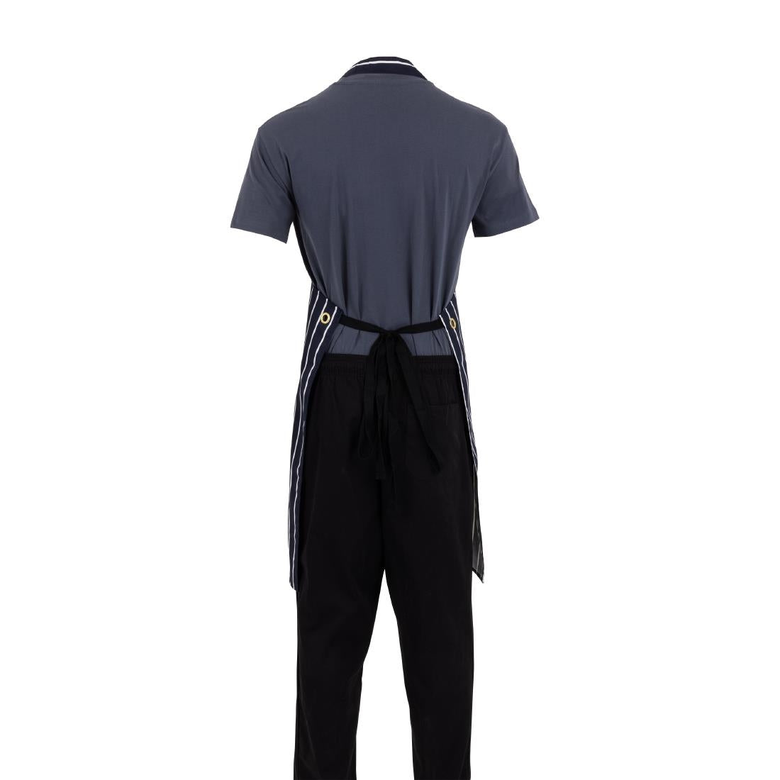 Whites Butchers Stripe Bib Apron with Pocket Blue/White • PAS-A535