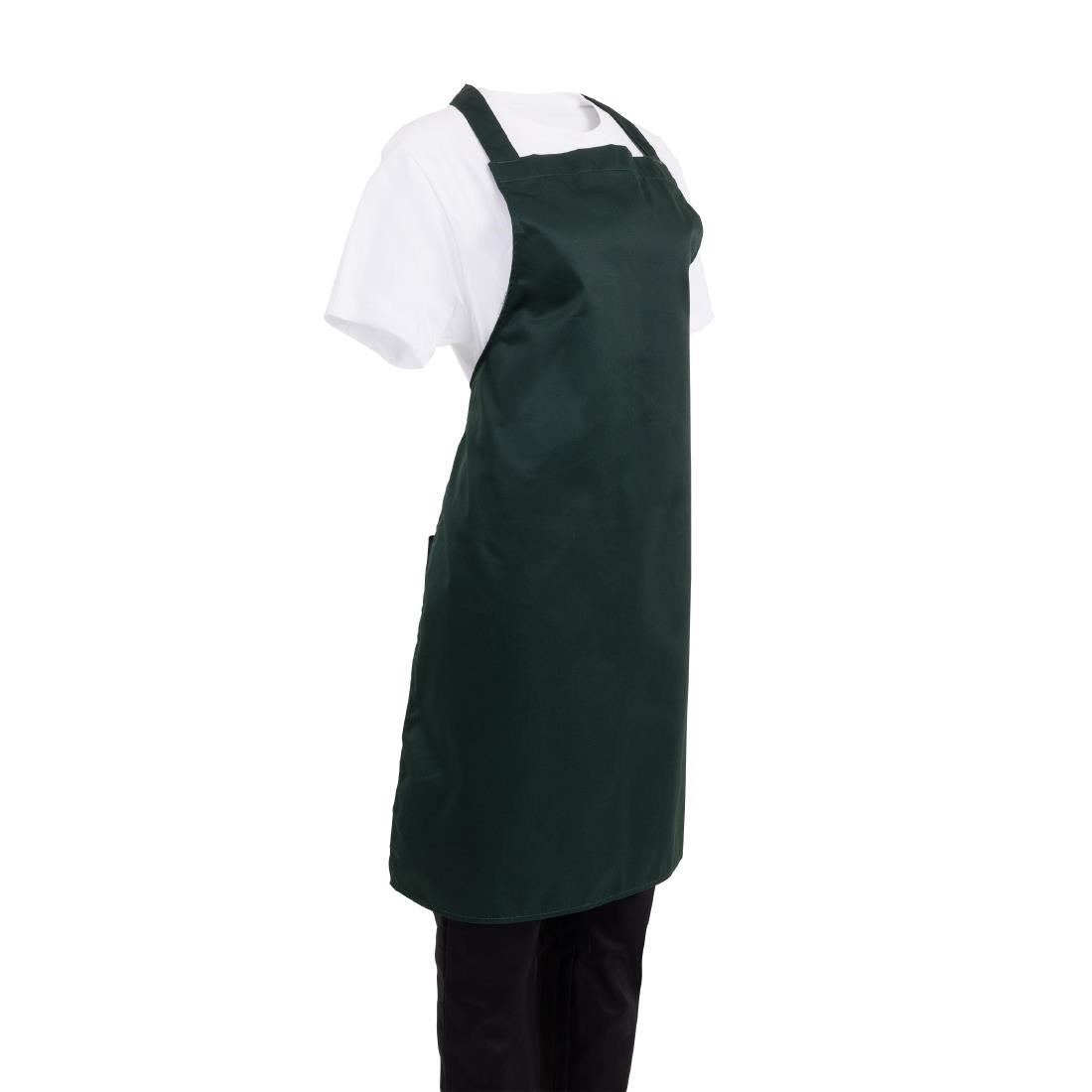 Whites Bib Apron Polycotton Green • PAS-A540