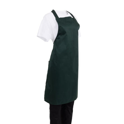 Whites Bib Apron Polycotton Green • PAS-A540