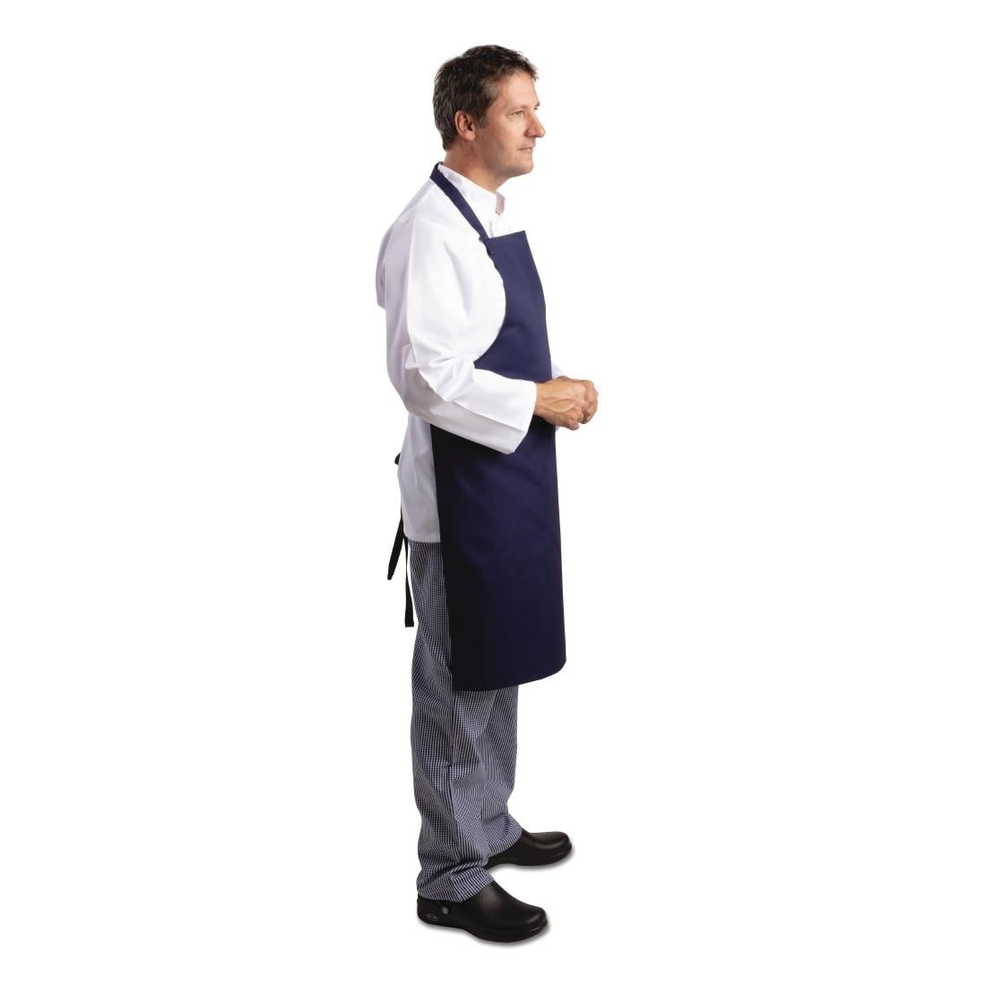 Whites Bib Apron Polycotton Navy Blue • PAS-A543
