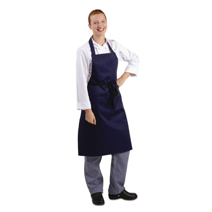 Whites Bib Apron Polycotton Navy Blue • PAS-A543