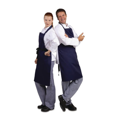 Whites Bib Apron Polycotton Navy Blue • PAS-A543