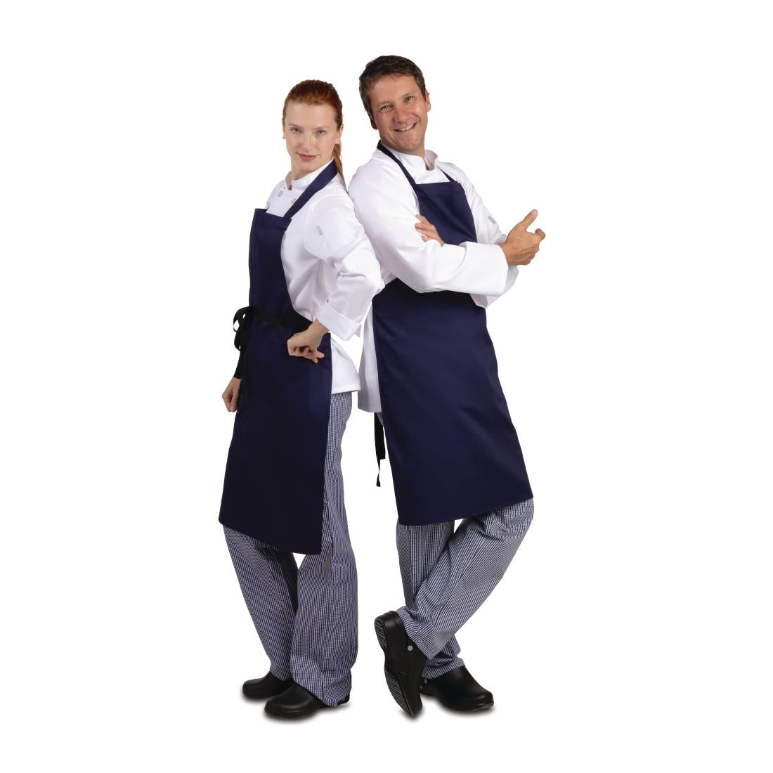 Whites Bib Apron Polycotton Navy Blue • PAS-A543