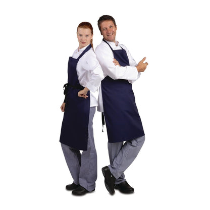 Whites Bib Apron Polycotton Navy Blue • PAS-A543