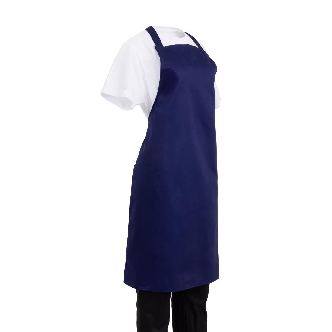 Whites Bib Apron Polycotton Navy Blue • PAS-A543