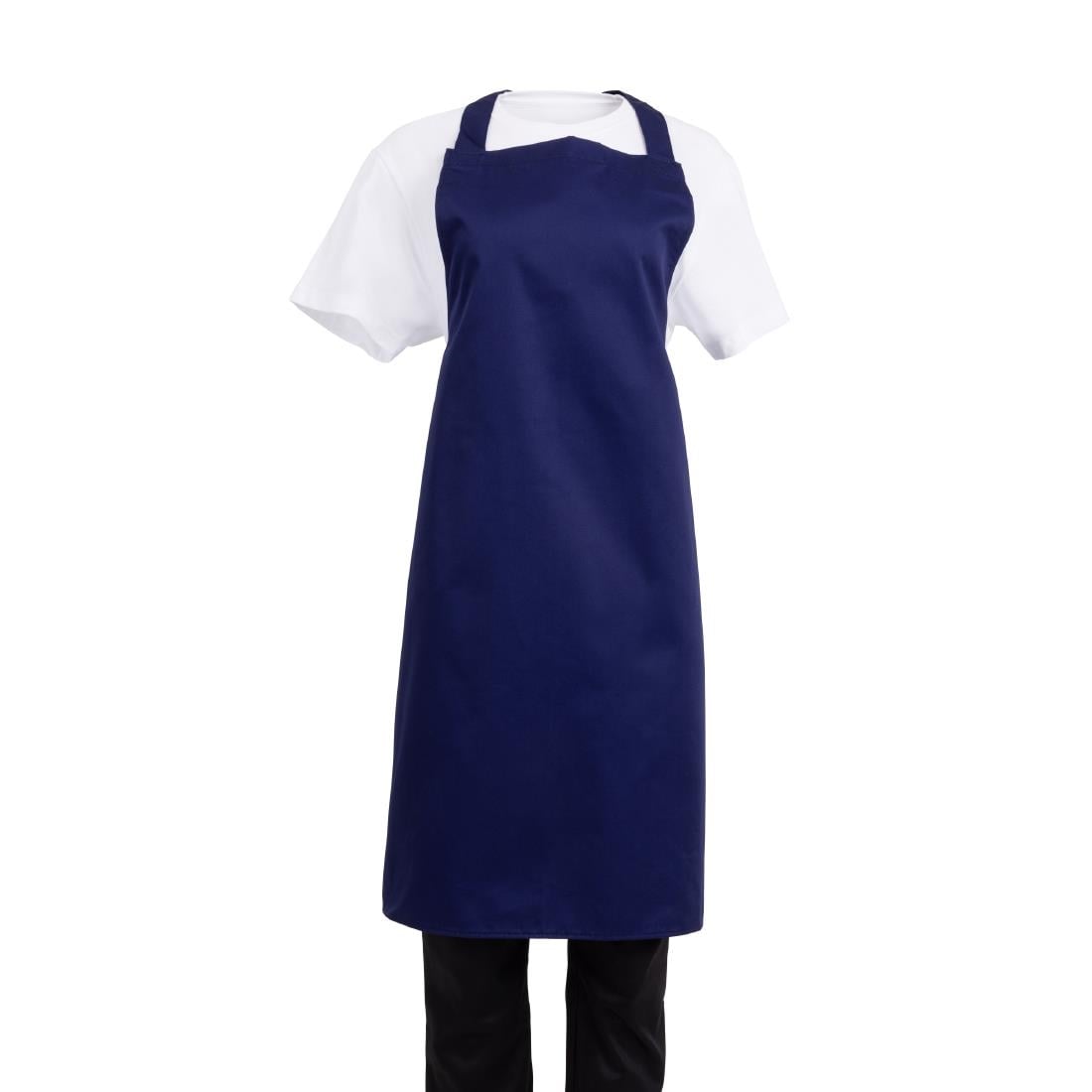 Whites Bib Apron Polycotton Navy Blue • PAS-A543
