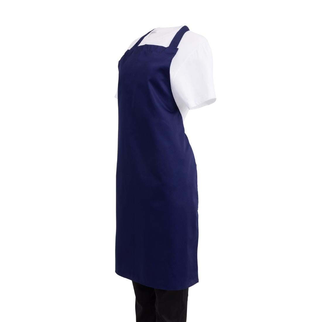 Whites Bib Apron Polycotton Navy Blue • PAS-A543