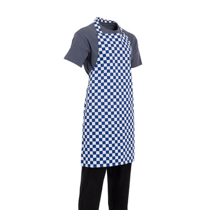 Whites Bib Apron Polycotton Blue/White Check • PAS-A554