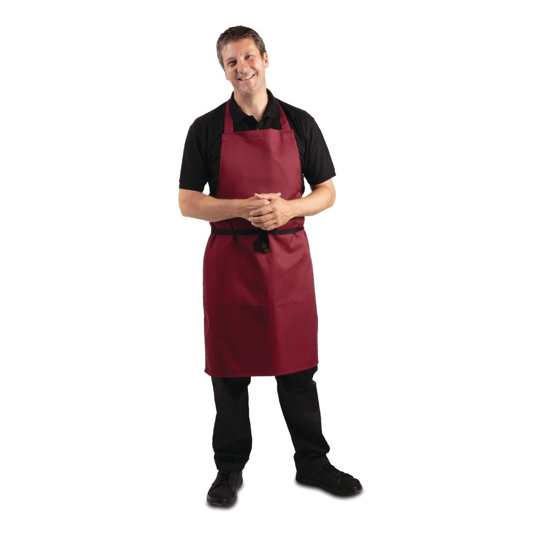 Whites Bib Apron Polycotton Burgundy • PAS-A557