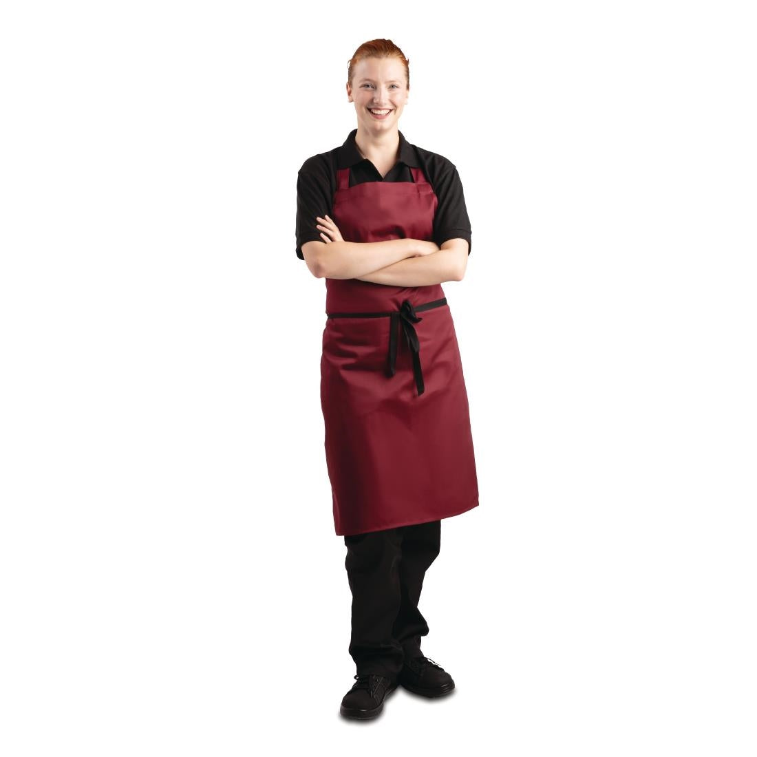 Whites Bib Apron Polycotton Burgundy • PAS-A557