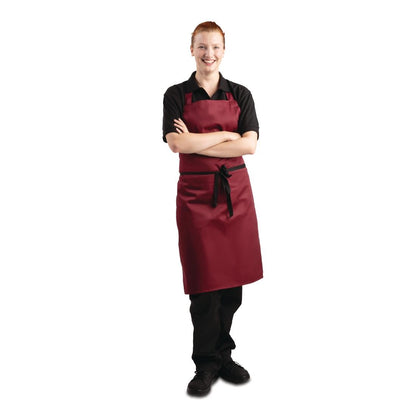 Whites Bib Apron Polycotton Burgundy • PAS-A557