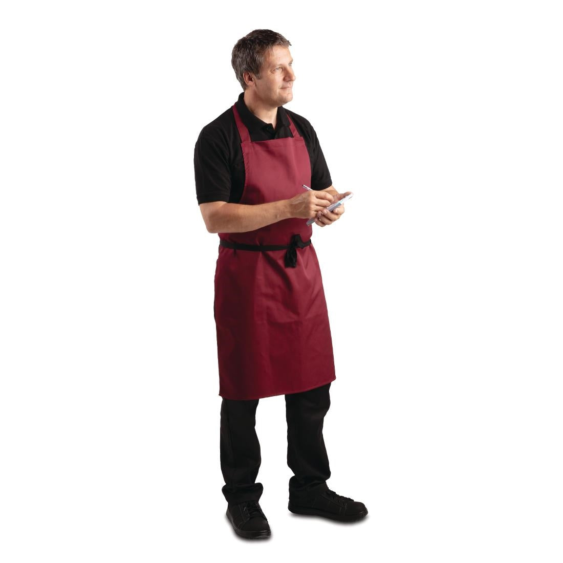 Whites Bib Apron Polycotton Burgundy • PAS-A557