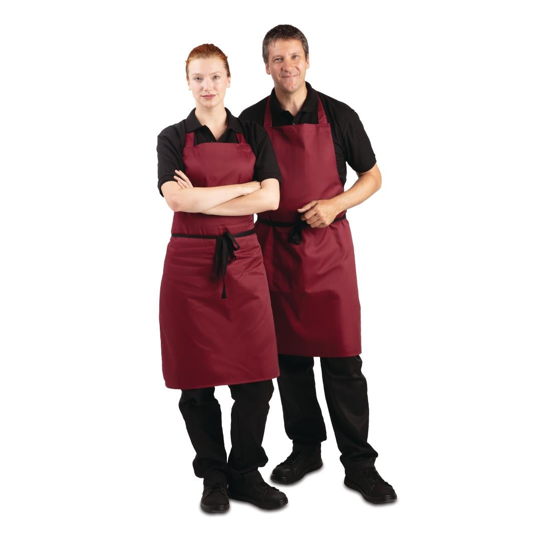 Whites Bib Apron Polycotton Burgundy • PAS-A557