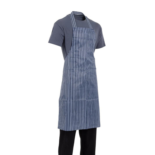 Whites Water Resistant Bib Apron Blue/White Stripe • PAS-A580